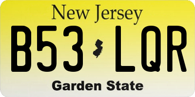 NJ license plate B53LQR