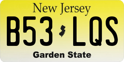 NJ license plate B53LQS