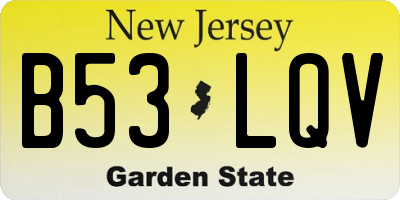 NJ license plate B53LQV