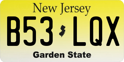 NJ license plate B53LQX