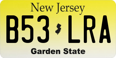 NJ license plate B53LRA