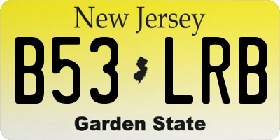 NJ license plate B53LRB