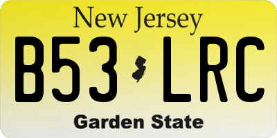 NJ license plate B53LRC