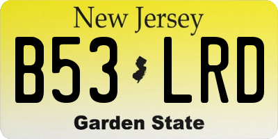 NJ license plate B53LRD