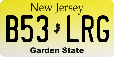 NJ license plate B53LRG
