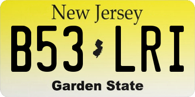 NJ license plate B53LRI