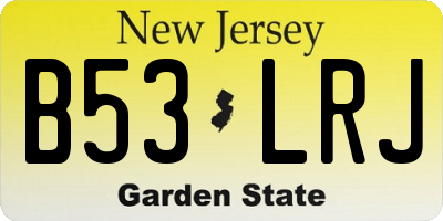 NJ license plate B53LRJ