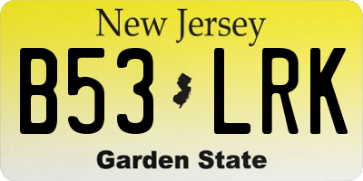 NJ license plate B53LRK