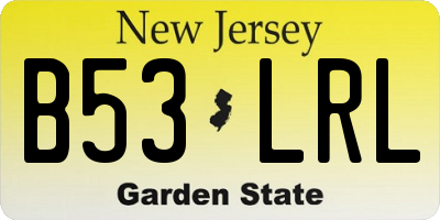 NJ license plate B53LRL