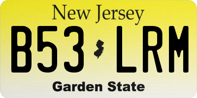 NJ license plate B53LRM