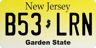 NJ license plate B53LRN