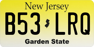 NJ license plate B53LRQ