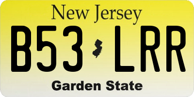 NJ license plate B53LRR