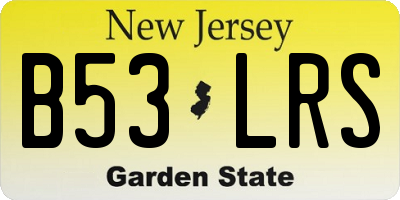 NJ license plate B53LRS