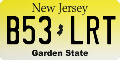 NJ license plate B53LRT