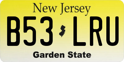 NJ license plate B53LRU