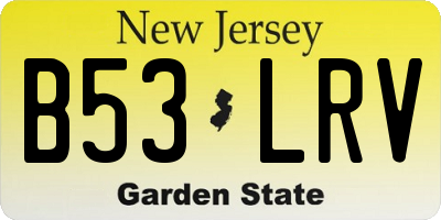 NJ license plate B53LRV