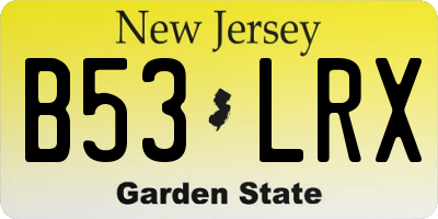 NJ license plate B53LRX