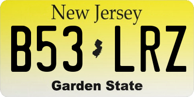 NJ license plate B53LRZ