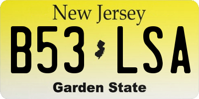 NJ license plate B53LSA