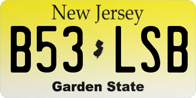 NJ license plate B53LSB