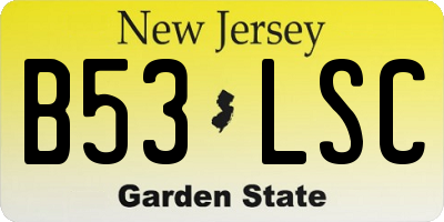 NJ license plate B53LSC