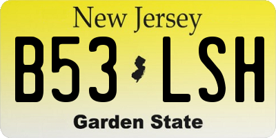 NJ license plate B53LSH