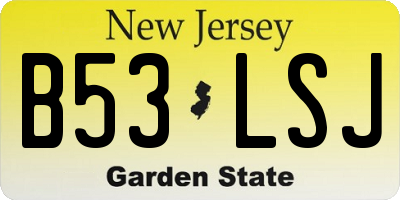 NJ license plate B53LSJ