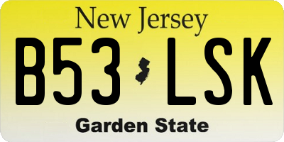 NJ license plate B53LSK