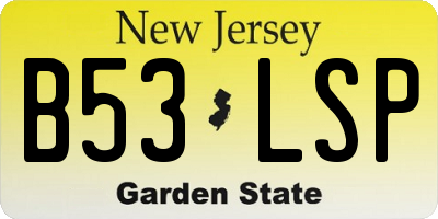 NJ license plate B53LSP