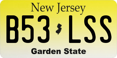 NJ license plate B53LSS