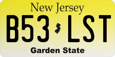 NJ license plate B53LST