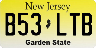 NJ license plate B53LTB