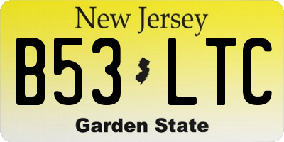 NJ license plate B53LTC