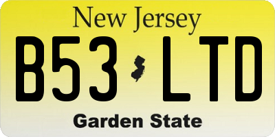 NJ license plate B53LTD