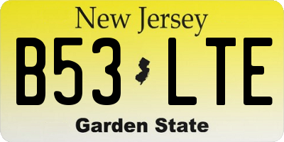 NJ license plate B53LTE