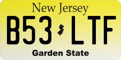 NJ license plate B53LTF