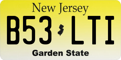 NJ license plate B53LTI