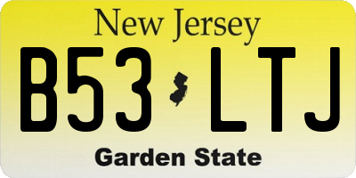 NJ license plate B53LTJ