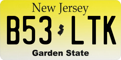 NJ license plate B53LTK