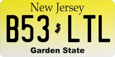 NJ license plate B53LTL