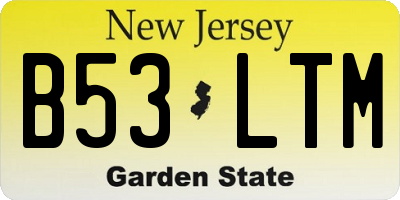 NJ license plate B53LTM