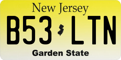 NJ license plate B53LTN