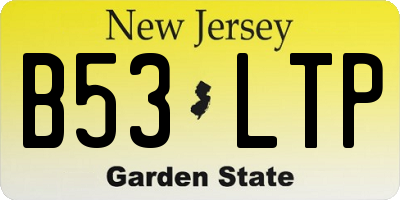 NJ license plate B53LTP