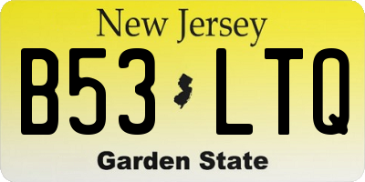 NJ license plate B53LTQ