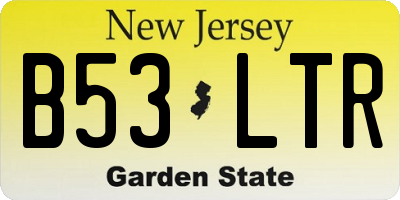 NJ license plate B53LTR