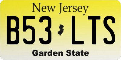 NJ license plate B53LTS
