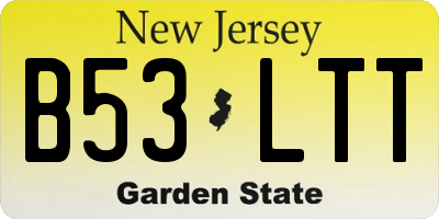 NJ license plate B53LTT