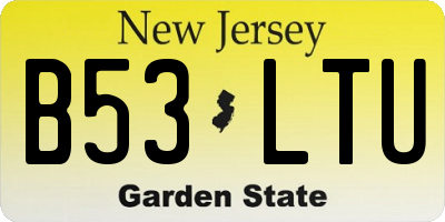 NJ license plate B53LTU
