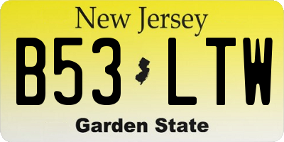 NJ license plate B53LTW